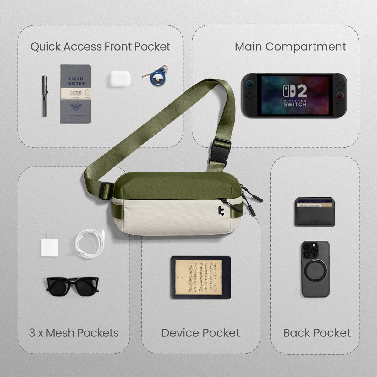 Explorer-T21 Sling Çanta 4L – Zeytin Yeşili