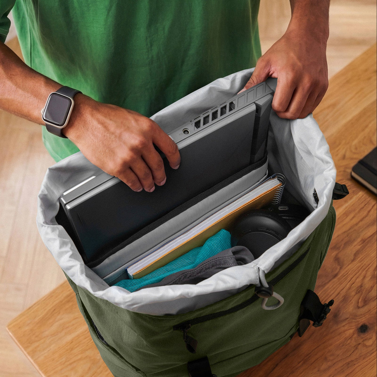 VintPack-TA1 Liteway Laptop Sırt Çantası 22L – Yeşil