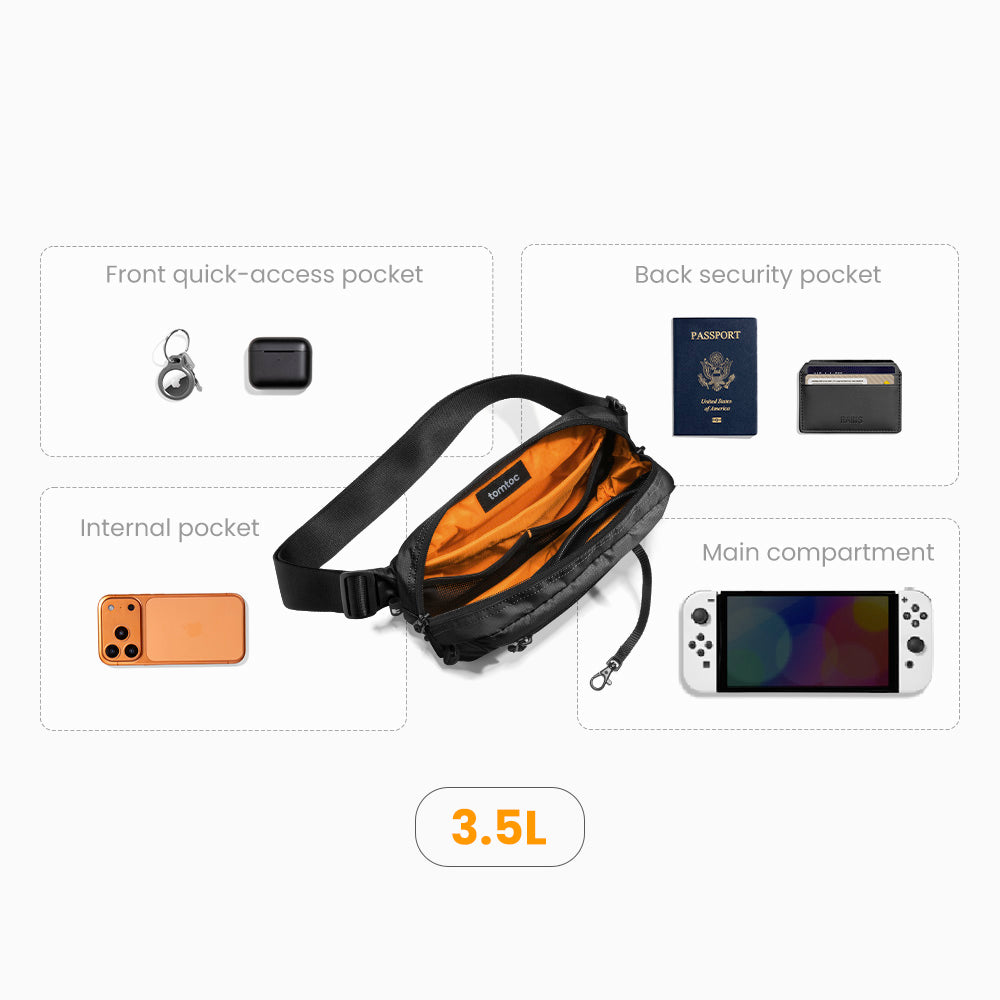 Aviator-T33 Göğüs Çantası 3.5L – Siyah