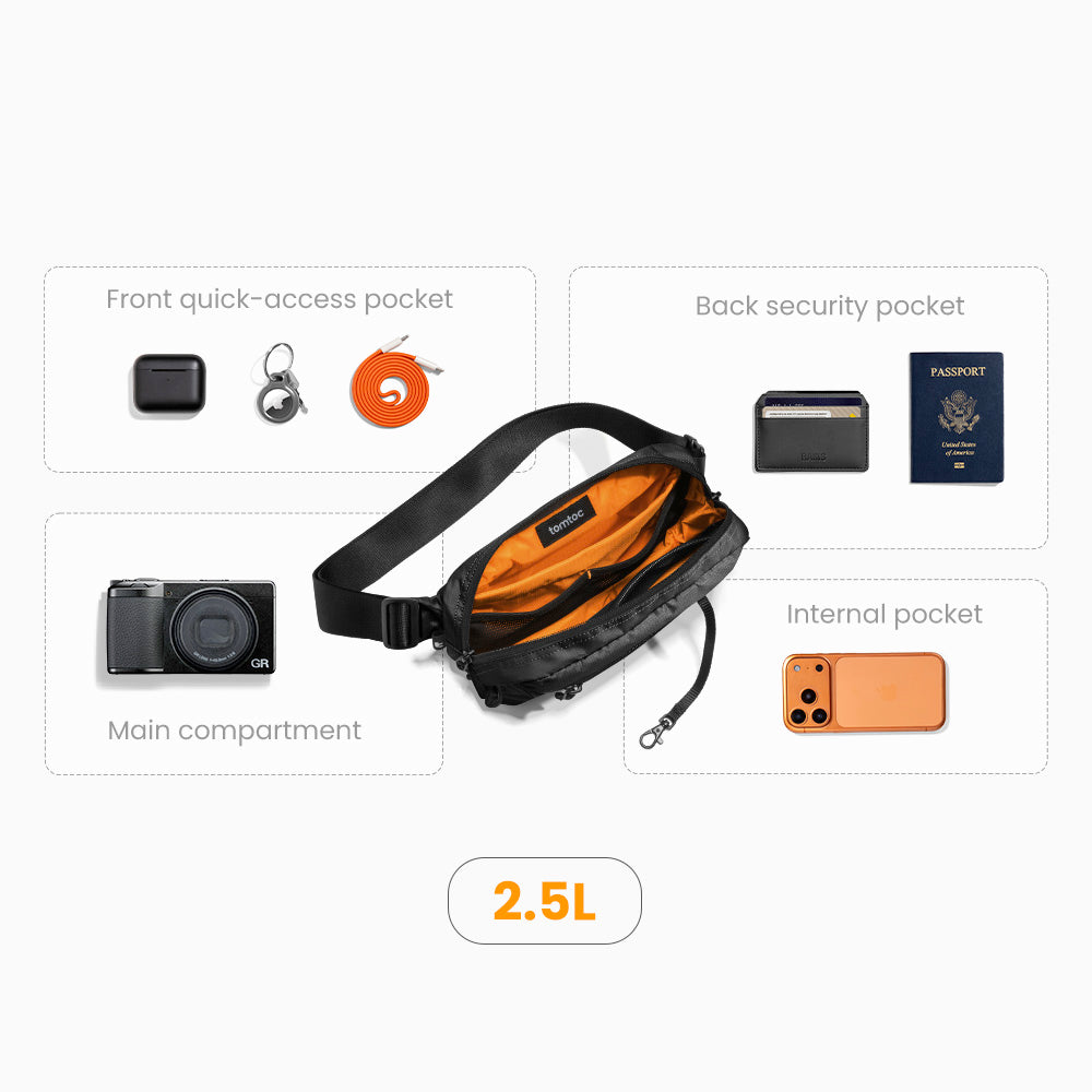 Aviator-T33 Göğüs Çantası 2.5L – Siyah